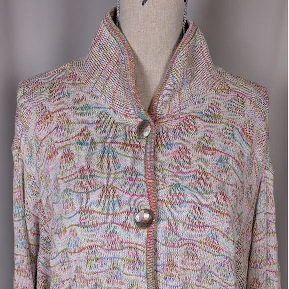 Anthropologie Lia Molly Dolman Sleeve Cardigan Sweater Rainbow Size Small - Picture 8 of 15